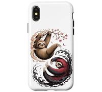 Japanese Art Lazy Sloth Good and Devil Sloths Carcasa para iPhone X/XS