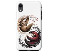 Japanese Art Lazy Sloth Good and Devil Sloths Carcasa para iPhone XR