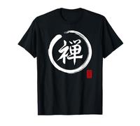 Japanese Calligraphy Art Apparel Zen Enso Círculo Japon Kanji Budista Meditación Camiseta Unisex-Adulto S Manga de Doble Puntada Camiseta de Tirantes Negra Talla S