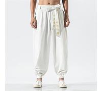 Japanese Casual Kimono Pants Loose Harajuku Trousers Japan Men Traditional Asian Clothing White M