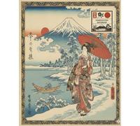 Japanese Composition Notebook Ruled: Lined Ukiyo-e style. Samurai Artwork | 7.5 x 9.25 inches, 100 pages | Journal for College, School, Office & Work