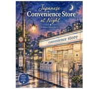 Japanese Convenience Store at Night: A Mindfulness Coloring Book for Adults