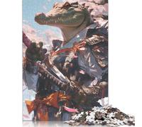Japanese Crocodile Warrior Puzzle Imposible,desafío para Adultos Entretenimiento Creativo 1000 Piezas Obra De Arte De Juego De para Adultos Y Niños A Partir De 12 Años 1000pcs (75x50cm)