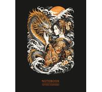 Japanese Dragon & Geisha Notebook: Oriental Irezumi Style Art Tattoo Journal | Minimalist Black Cover (Tattoo Symphony)
