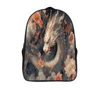 Japanese Dragon Mochila Niña Chicos Flowers And Clouds Bolsa De Escuela Adolescentes Colegio Infantil 16 inch