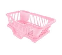 Japanese Drain Bowl Rack for Kitchen Dishes and Chopsticks Drain Rack Plastic Bowl Rack for Storage Single Layer Bowl Rack Escurreplatos Negro (Rosa, Talla única)