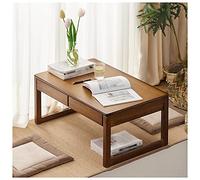 Japanese Floor Table, Low Altar Table For Meditation, Tatami Coffee Table, Small Tea Table For Floor Sitting, For Dining & Spiritual Practices (Color : Brown, Size : 60x40x30cm)