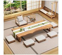 Japanese Floor Table, Low Altar Table For Meditation, Tatami Coffee Table, Small Tea Table For Floor Sitting, For Dining & Spiritual Practices (Color : Brown, Size : 120x60x35cm)