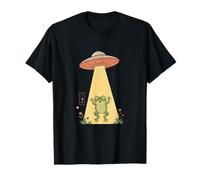 Japanese Frog Alien UFO Kawaii Anime Space Retro Camiseta