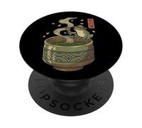 Japanese Frog Matcha Tea Time Té Verde Ukiyo-e Cottagecore PopSockets PopGrip Adhesivo