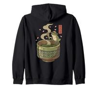 Japanese Frog Matcha Tea Time Té Verde Ukiyo-e Cottagecore Sudadera con Capucha