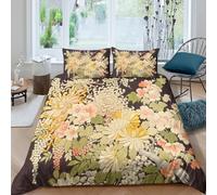 Japanese Garden Style Funda Edredon Juego de Ropa de Cama de 3 Piezas Impresión 3D Cierre de Japanese jardín Estilo Funda de Edredón Funda de Almohada a Juego Transpirable for niña King（220x240cm）