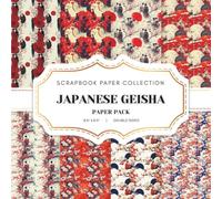 Japanese Geisha Scrapbook Paper Collection: 10 Vintage Asian Double-Sided Sheets, 8.5 x 8.5 Craft Paper for Scrapbooking, Junk Journaling, Crafting, and More