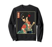 Japanese Gothic Samurai Art Woman With Katana Sword Kanji Sudadera