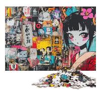 Japanese Graffiti Puzzle Challenging and Brainteasing 100% Recycled Cardboard Jigsaw Puzzle for Adult Children Christmas Gifts 38x26cm/1000pcs