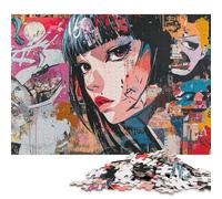 Japanese Graffiti Puzzle Unique Home Decor 100% Recycled Cardboard Jigsaw Puzzle for Boy Or Girl Halloween Gifts 38x26cm/1000pcs