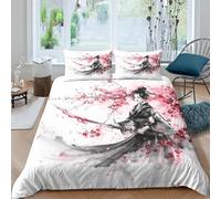 Japanese ink Painting Funda Edredon de poliéster 3 Piezas Diseño 3D con Cremallera Japanese ink Painting Funda de Edredón incluye Funda de Almohada Lavables for Adultos Super king（260x220cm）