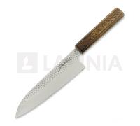 Japanese kitchen knife Demko Knives Santoku VG10 San Mai, Red Oak