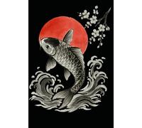 Japanese Koi Dot Grid Notebook - Minimalist Japanese Art Journal for Bullet Journaling, Sketching, and Creative Writing: 120 Dot Grid Pages, 6x9 in, Softcover - Japanese Animals Series