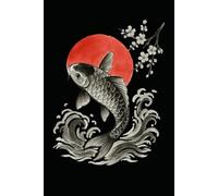 Japanese Koi Dot Grid Notebook - Minimalist Japanese Art Journal for Bullet Journaling, Sketching, and Creative Writing: 120 Dot Grid Pages, 6x9 in, Softcover - Japanese Animals Series