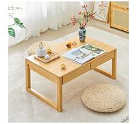 Japanese Meditation & Tea Table, Antique Meditation Altar Table, Floor Tea Table, Laptop Tatami Table, Multifunctional Low Table (Color : Beige, Size : 60x40x30cm)