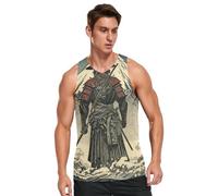 Japanese Mountain Waves Samurai Dry-Fit - Camiseta sin mangas para hombre, estilo informal, elegante, atlética, Japanese Mountain Waves Samurai, XX-Large