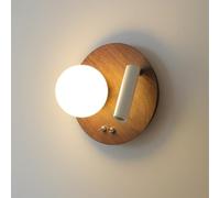 Japanese Nordic Walnut Wall Light Warm Restaurant Homestay Bedroom Bedside Reading Lamp Living Room Study Aisle Sconce Net Red Art Lighting