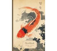 Japanese Notebook Sketchbook - Koi Fish - Nishikigoi Edition: Vintage Sketchbook For Artists - Dot Grid & Blank Pages | 5.5 x 8.5 in | Cream Paper | 100 Pages