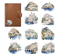 Japanese Paper Landscape - 20pcs DIY Art Depicting Natural Scenery Waterfalls and Lakes, Premium Matte Finish for Vintage Crafting Bullet Journals | Multifunctional Self-Adhesive Book Laptop