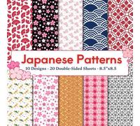 Japanese Patterns Scrapbook Paper Craft Pad: 10 Oriental Designs, 20 Double-Side Sheets Printed on 8.5"x8.5" Sized Paper With Premium Color. Perfect ... Gift Wrapping, Collage, Cardstock & More!