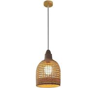 Japanese Pendant Bohemian Hand Make Rattan Woven Hanging Lamps Shade Wooden - E27 LED Chandelier