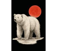 Japanese Polar Bear Dot Grid Notebook - Sumi-e Ink Wash Art with Red Sun (Japanese Animals Series): 120 Dot Grid Pages, 6x9, Minimalist Japanese Aesthetic Journal for Bullet Journaling and Notes