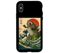 Japanese Raccoon with Funny Animals, Raccoonzilla Graphic Carcasa para iPhone X/XS