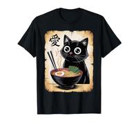Japanese Ramen Noodles Cat Kawaii Cat Anime Graphic Camiseta