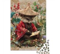 Japanese Rat Reading Book Rompecabezas Imposible,desafío para Adultos Juego Educativo 1000 Piezas Obra De Arte De Juego De para Adultos, Regalos A Partir De 14 Años 70x50cm/1000pcs