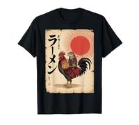 Japanese Samurai Capybara Rooster Anime Vintage Men Women Camiseta