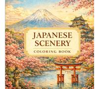 Japanese Scenery Coloring Book: Beautiful Landscapes of Japan with Mount Fuji, Castles, Shrines and Traditional Scenes | Easy & Relaxing Adult ... (Japanese Art & Scenery Coloring Series)