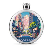Japanese Streets - Frasco de acero inoxidable de 5 onzas para licor, a prueba de fugas, portátil, para exteriores, camping, viajes, regalos
