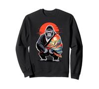 Japanese Style Art Hatamoto Gorila Espalda Plateada Gorilas Sudadera
