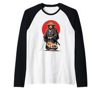 Japanese Style Art Hatamoto Oso Samurái Osos Camiseta Manga Raglan