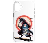 Japanese Style Art Lobo Samurái Lobos Carcasa para iPhone 16 Plus