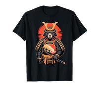 Japanese Style Art Oso Samurái Osos Camiseta