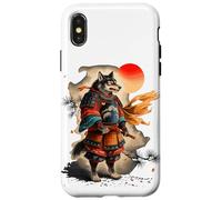 Japanese Style Art Samurái Guerrero Lobo Lobos Carcasa para iPhone X/XS