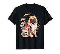 Japanese Style Pug Tattooed Chinese Pugs Tattoo Camiseta