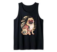 Japanese Style Pug Tattooed Chinese Pugs Tattoo Camiseta sin Mangas