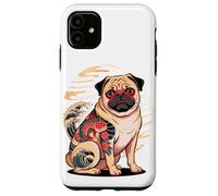 Japanese Style Pug Tattooed Chinese Pugs Tattoo Carcasa para iPhone 11