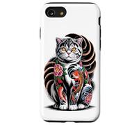 Japanese Style Scottish Fold Tattooed Coupari Tattoo Carcasa para iPhone SE (2020) / 7 / 8