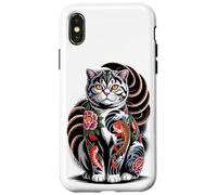Japanese Style Scottish Fold Tattooed Coupari Tattoo Carcasa para iPhone X/XS