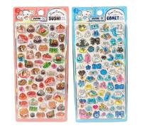 Japanese Styles - Adhesivo elevado de sushi para regalo, desarrollo sensorial, proyectos de manualidades y arte decorativo, sushi japonés