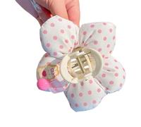 Japanese Styles - Pinza para el pelo acolchada con flores para mujeres y niñas, accesorios de tela de sujeción fuerte, clip de abrazadera fina para mujer